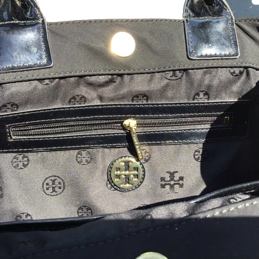 Tory Burch Ella Diamond Print Tote - Picture 8 of 16